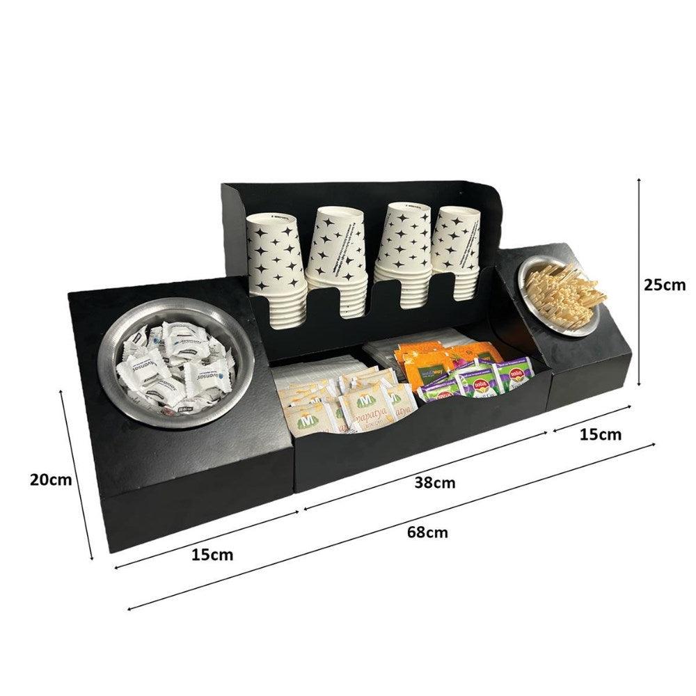 Decorelax 16 Oz Çay Kahve ve 2' li Tek yuvalı Organizer Siyah Stand Kahve İstasyonu Düzenleyicisi, Ş - Mutbaka
