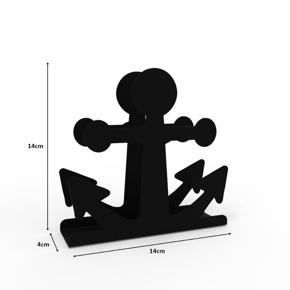 Decorelax Çapa Temalı Siyah Metal Peçetelik