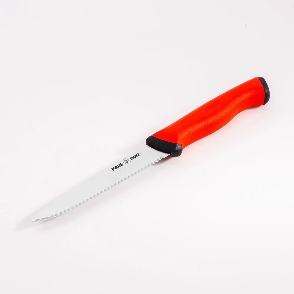 Pirge PRG34049-02 Duo Sebze Bıçağı Dişli Sivri 13,5 cm Kırmızı - Mutbaka Endüstriyel Mutfak Ekipmanları