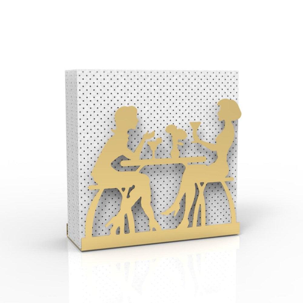 Decorelax Sohbet Temalı Gold Metal Peçetelik