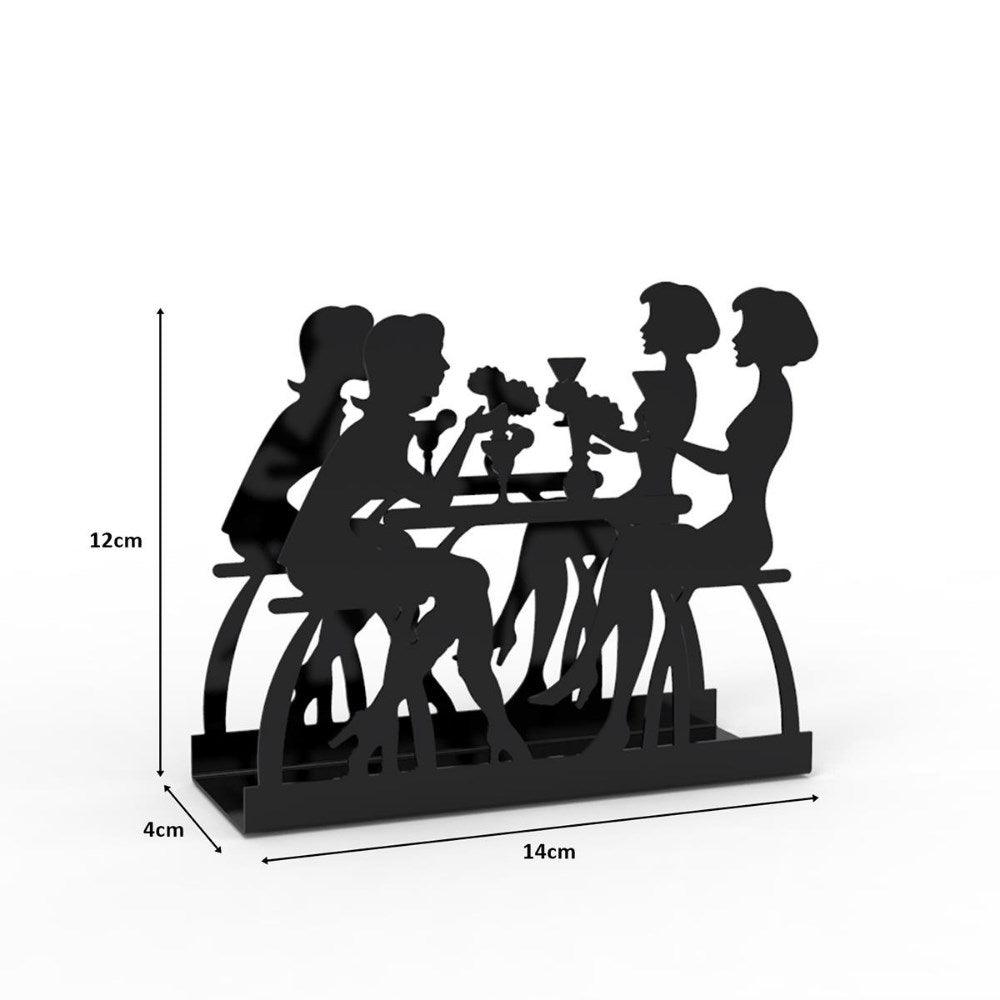 Decorelax Sohbet Temalı Siyah Metal Peçetelik