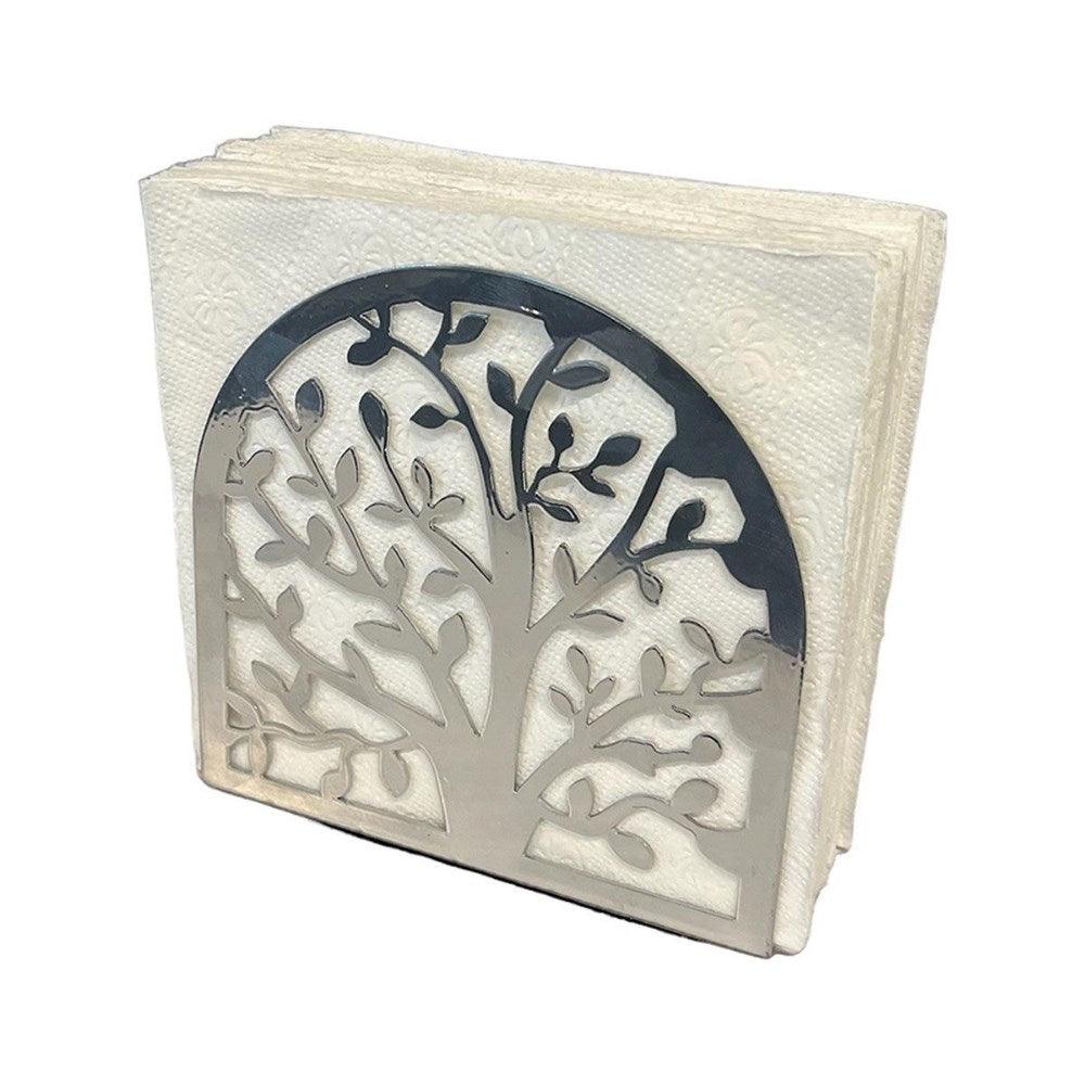 Decorelax Hayat AğacıTemalı Gümüş Metal Peçetelik