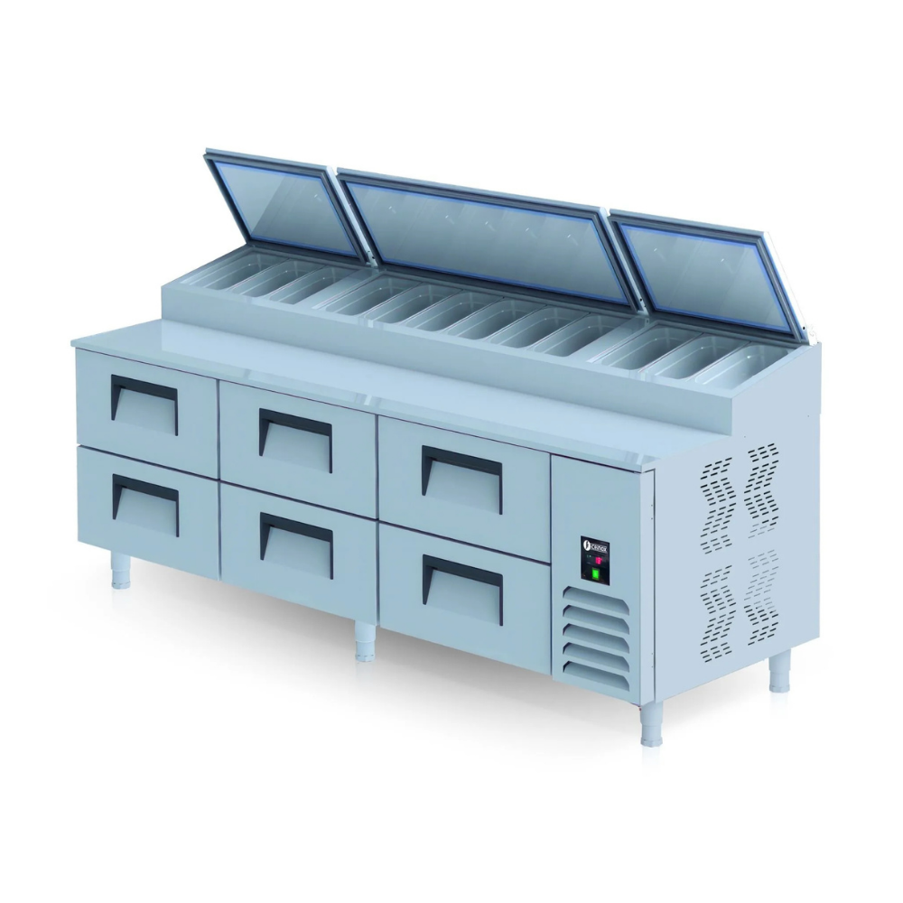 Iceinox PTS-L 800 CR Çekmeceli Pizza Hazırlık Buzdolabı, 800 L, SS430