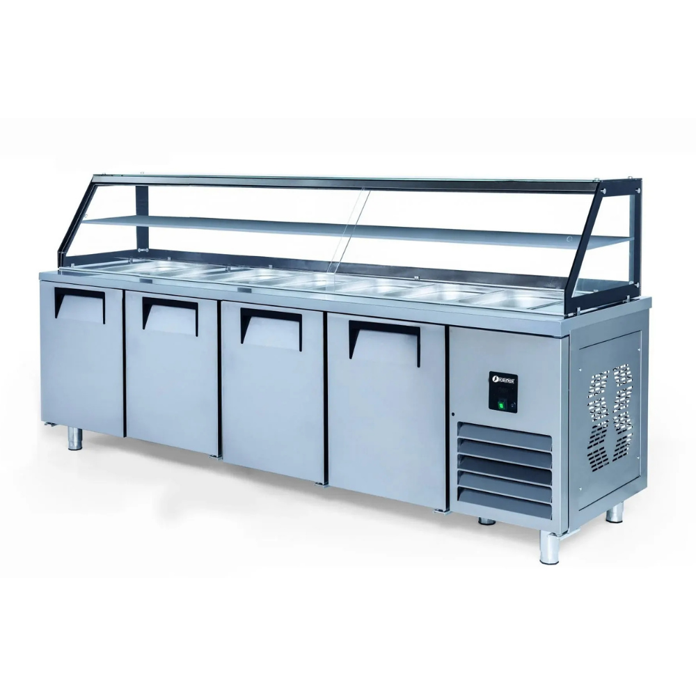 Iceinox STS-G 650 Servis Buzdolabı, Camlı, 650 L, SS304, 4 Kapılı