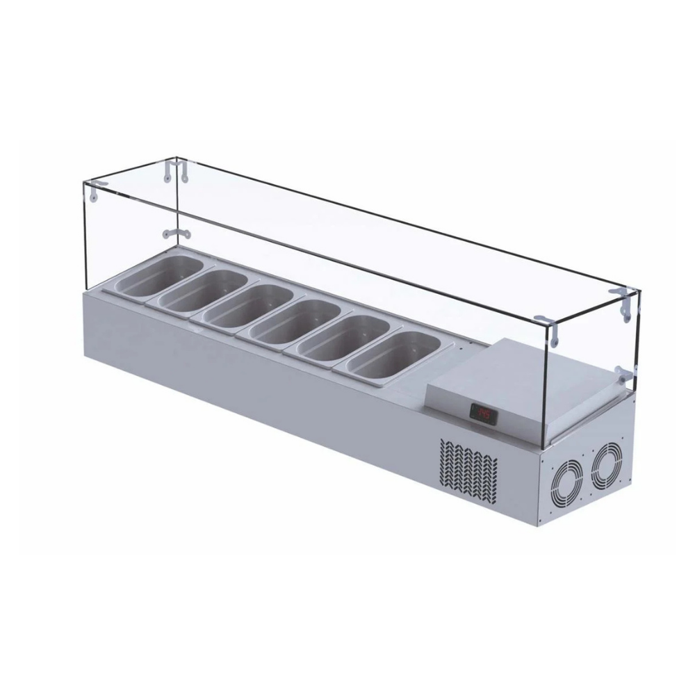Iceinox VTP 250 GL Set Üstü Saladbar, Camlı, 12 GN Kapasiteli
