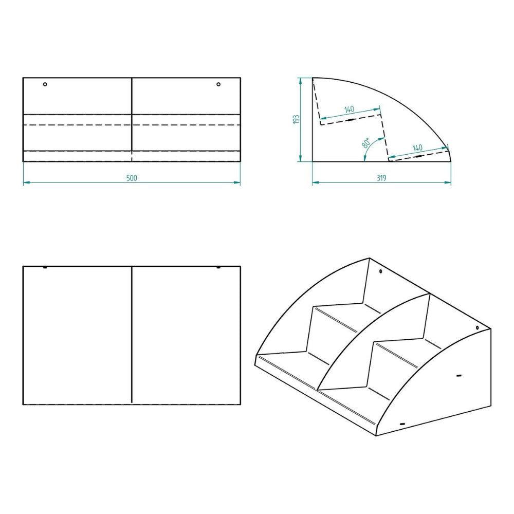 Decorelax Kasa Önü , Bar Önü ,Tezgah Önü Aperatif Standı , Tezgah Önü Organizer Raf 50 Cm 2 Katlı