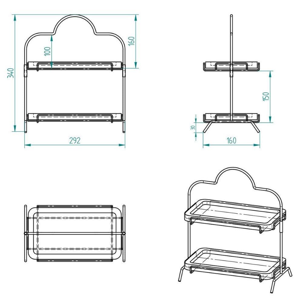 Decorelax 2 Katlı Ahşap Zeminliı 15x27cm Metal Standlı Ahşap Sunum Standı – İkram ve Servis İçin Mod - Mutbaka