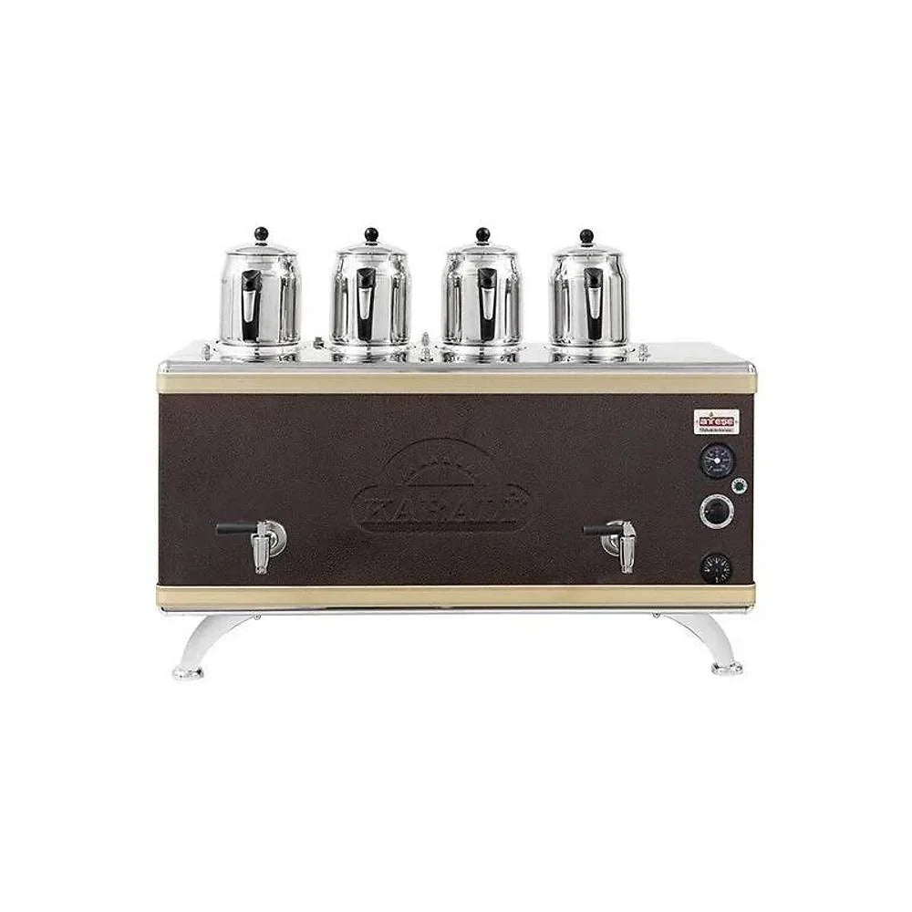 Ateşe GCSGE04 Gold Compact Otomatik Çay Kazanı, Gazlı & Elektrikli, 4 Demlik Kapasiteli, Statik - Mutbaka Endüstriyel Mutfak Ekipmanları