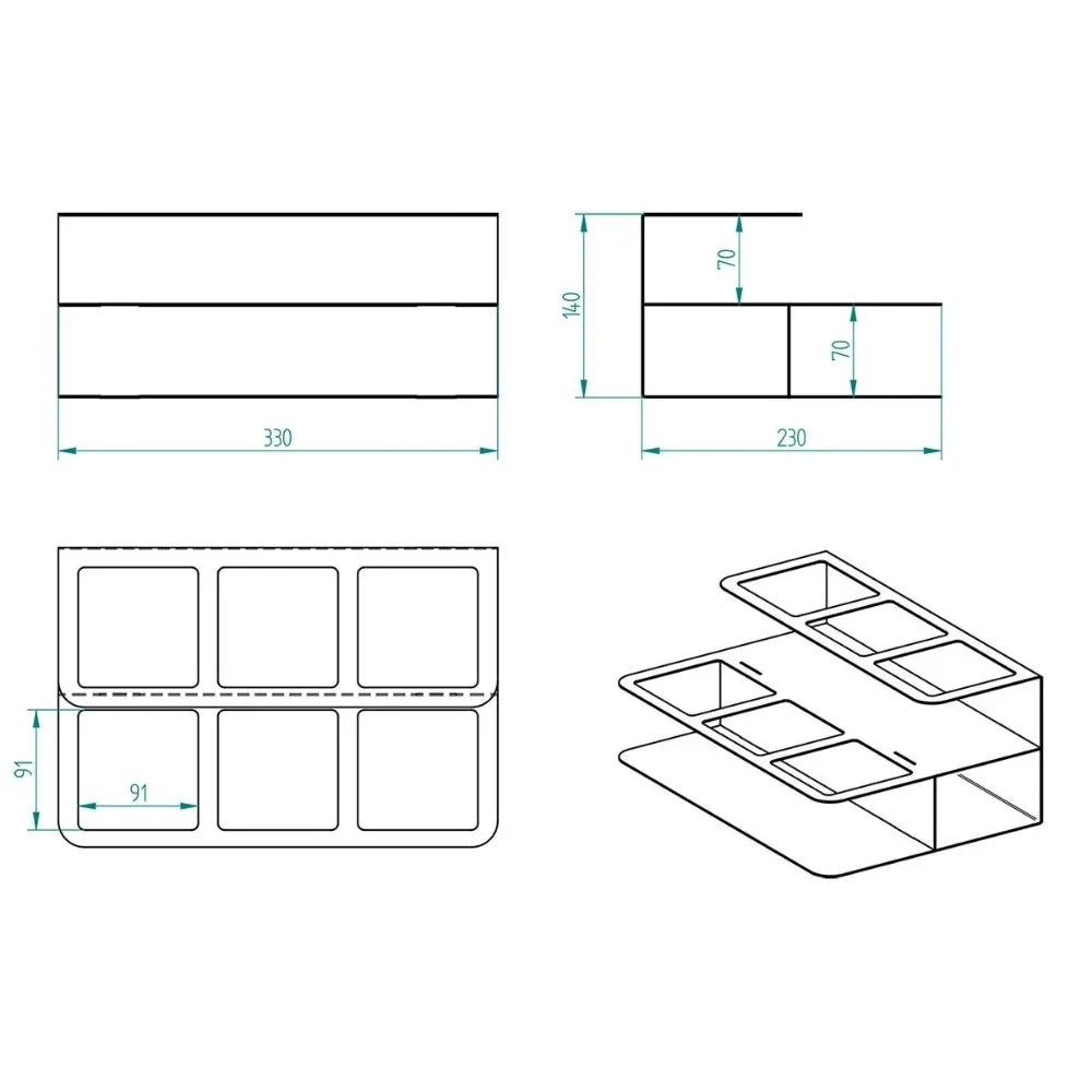 Decorelax 2 KATLI 6 BÖLMELİ ŞURUP MODEL 3 - SOS STANDI
