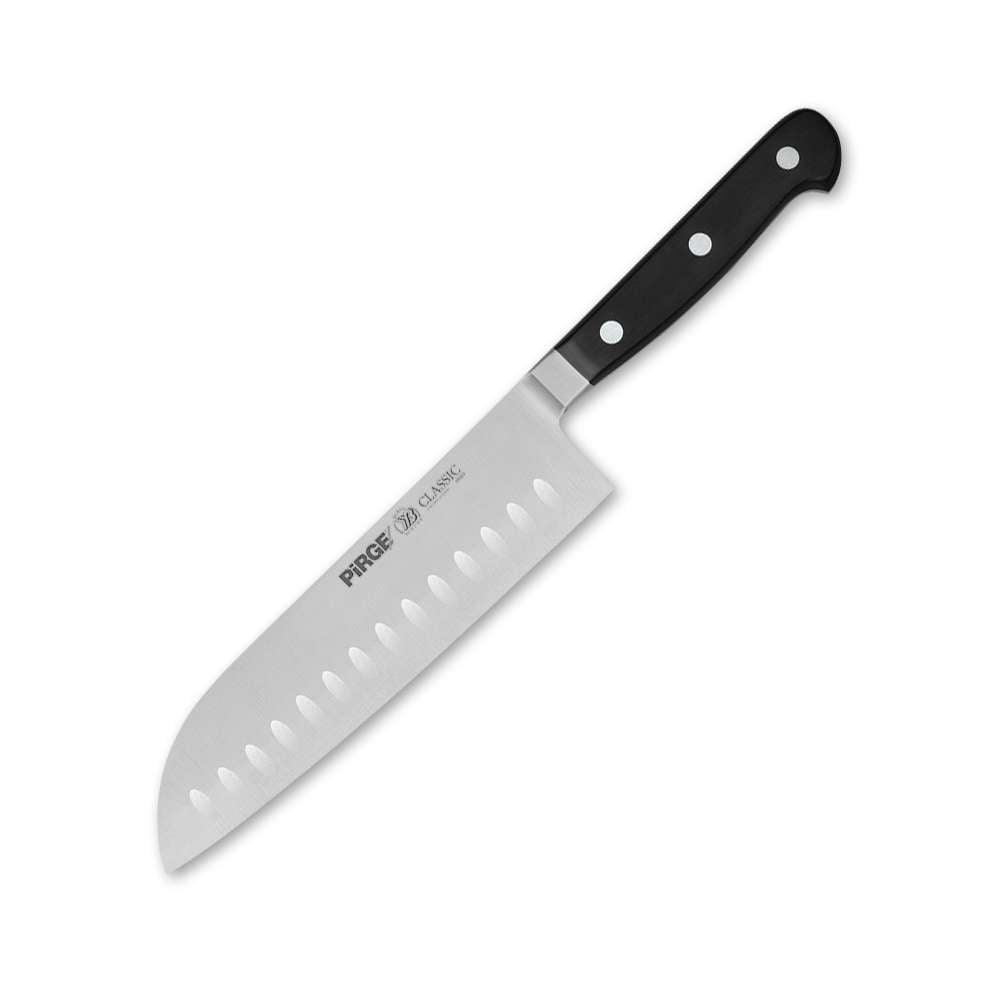 Pirge Classic Santoku Bıçağı Oluklu 18 cm Siyah - Mutbaka