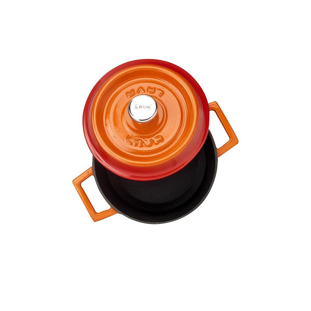 Lava Yuvarlak Döküm Tencere Trendy 14 cm Turuncu - Mutbaka