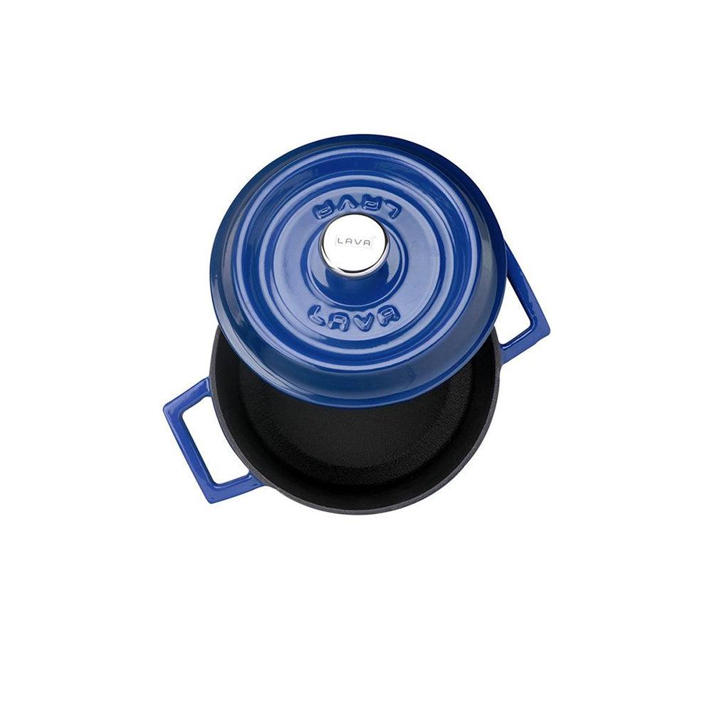 Lava Yuvarlak Döküm Tencere Trendy 14 cm Mavi - Mutbaka
