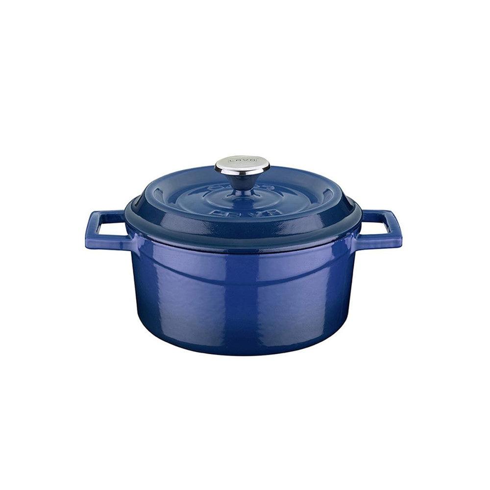 Lava Yuvarlak Döküm Tencere Trendy 16 cm Mavi - Mutbaka