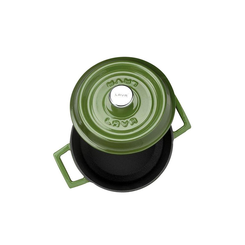 Lava Yuvarlak Döküm Tencere Trendy 18 cm Yeşil - Mutbaka