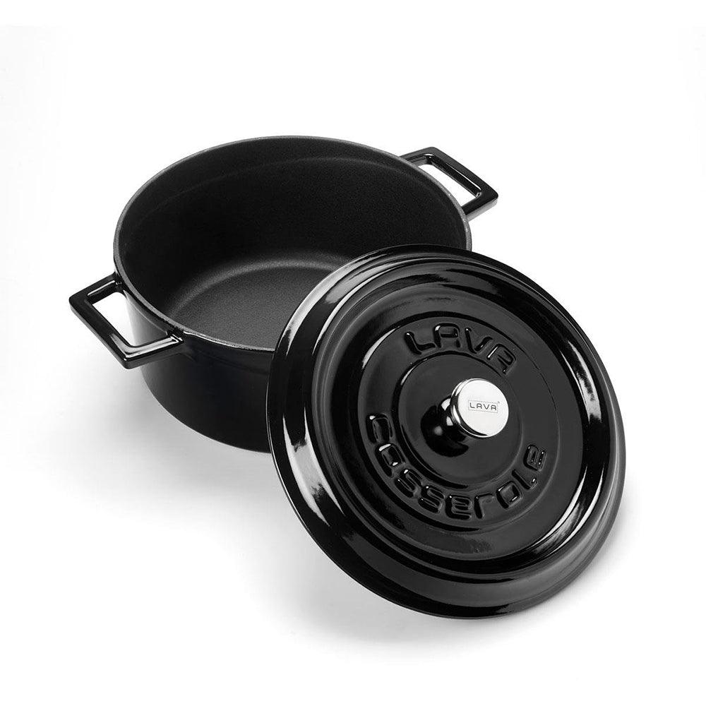 Lava Yuvarlak Döküm Tencere Trendy 24 cm Siyah - Mutbaka
