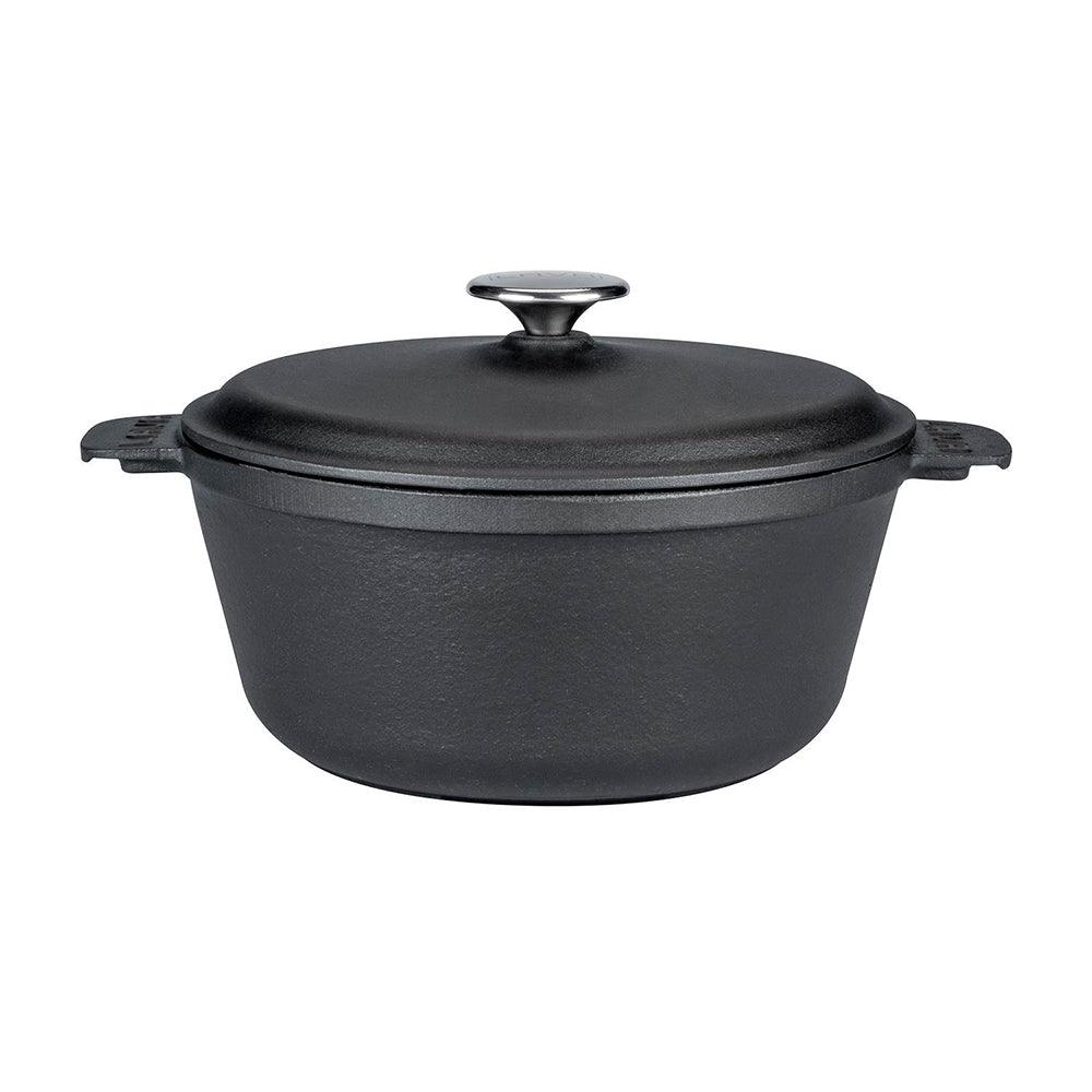 Lava Döküm Yuvarlak Tencere Döküm Demir Yekpare Kulplu 26 cm - Mutbaka