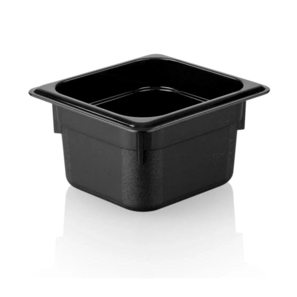 Kapp Polikarbon Siyah Gastronom Küvet 1/6 100 mm - Mutbaka