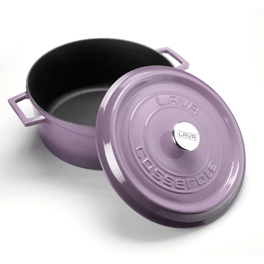 Lava Yuvarlak Döküm Tencere Trendy 32 cm Mor - Mutbaka