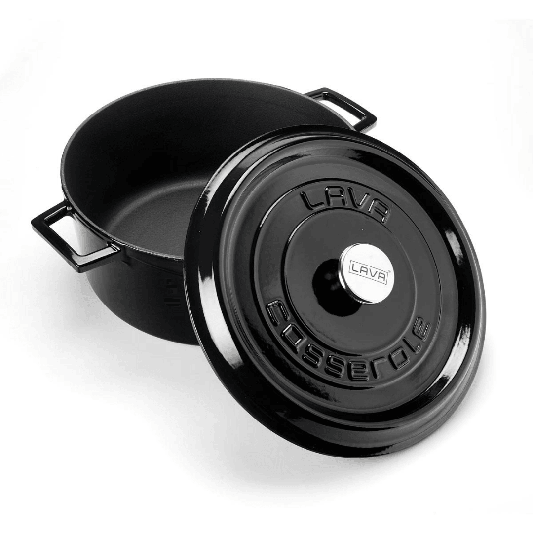 Lava Yuvarlak Döküm Tencere Trendy 32 cm Siyah - Mutbaka