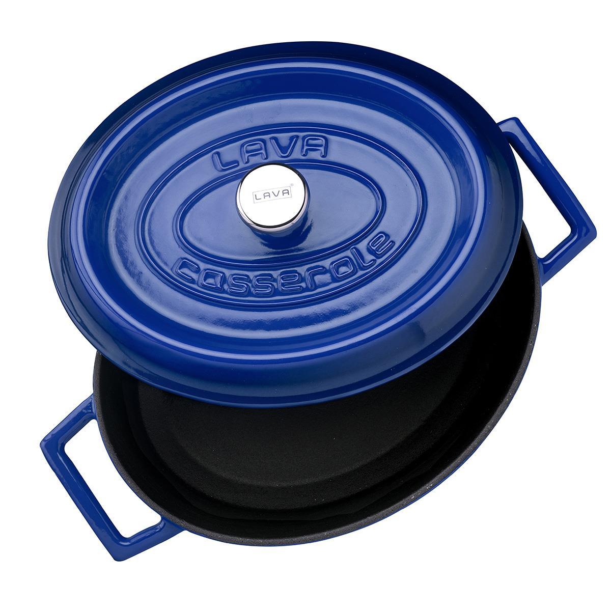 Lava Oval Döküm Tencere Trendy Serisi 21x25 cm Mavi - Mutbaka