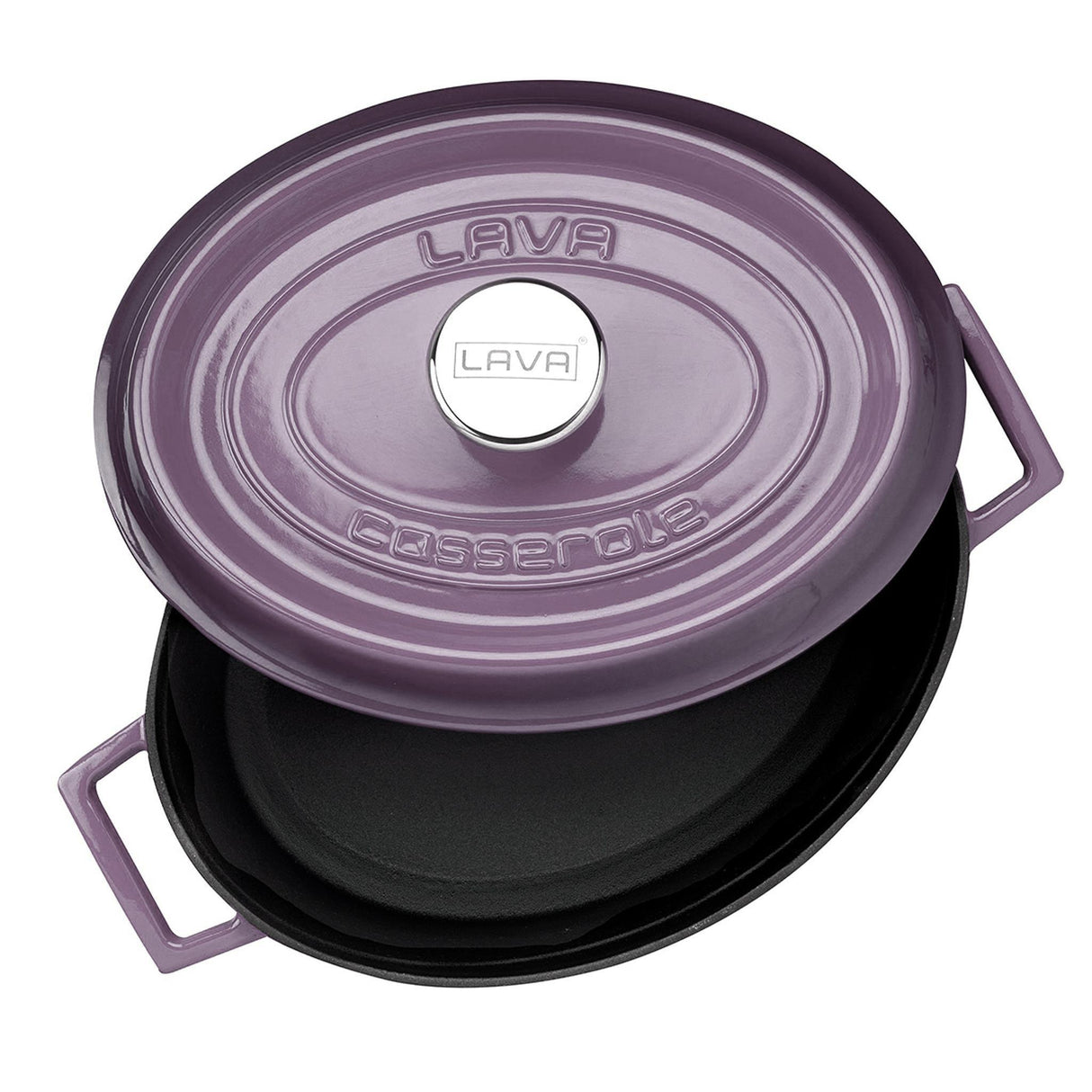 Lava Oval Döküm Tencere Trendy Serisi 21x25 cm Mor - Mutbaka