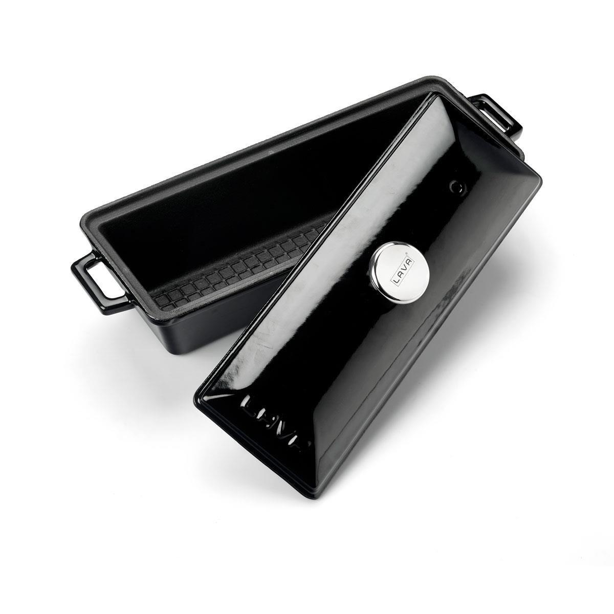 Lava Döküm Ekmek Tenceresi / Terrine Serisi 11x29 cm Siyah - Mutbaka