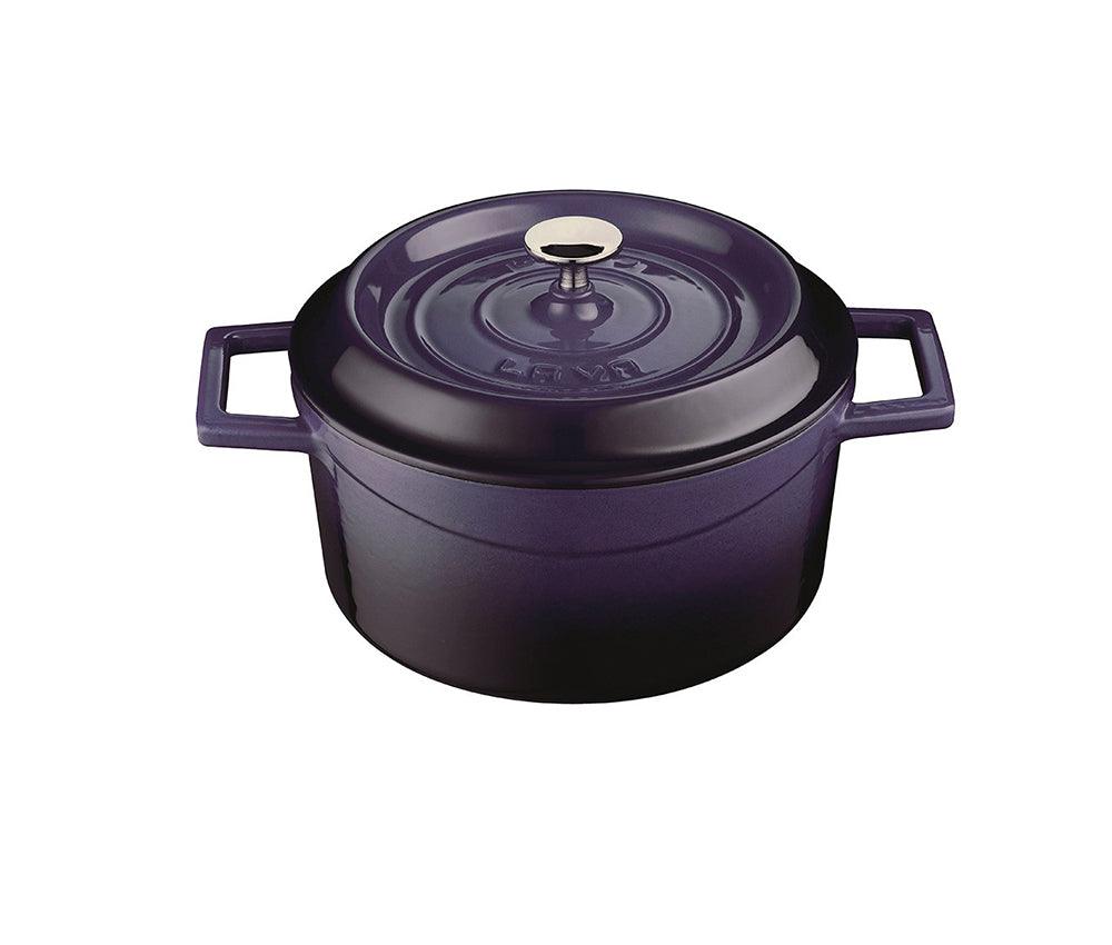 Lava Yuvarlak Döküm Tencere Trendy 18 cm Mor - Mutbaka