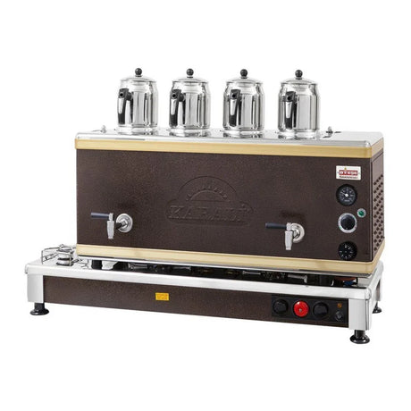 Ateşe SAGE04 Silver Otomatik Çay Kazanı, Gazlı & Elektrikli, 4 Demlik Kapasiteli, Bakır