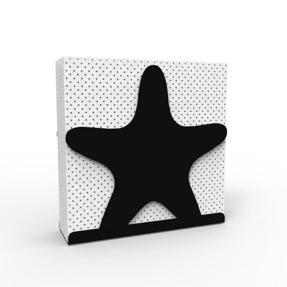 Decorelax Deniz Yıldızı Temalı Siyah Metal Peçetelik