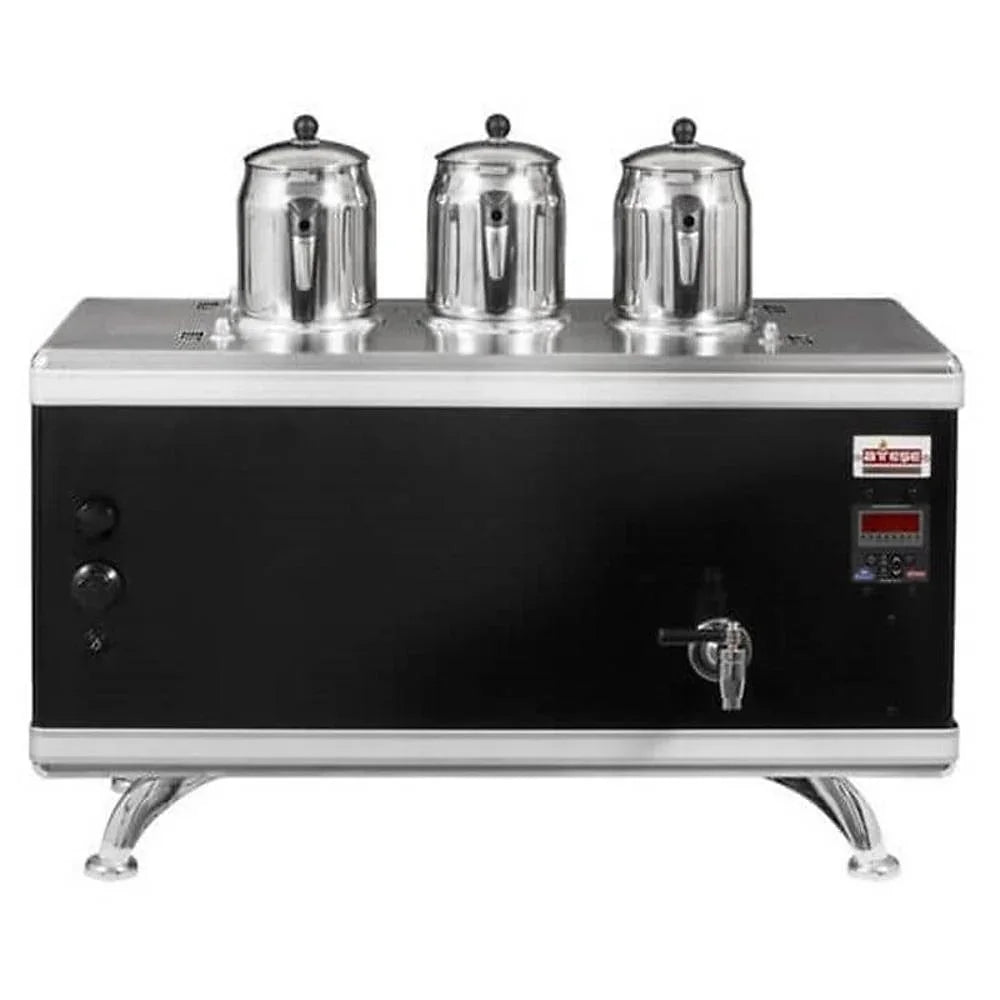 Ateşe TCSGE04 Titanium Compact Akıllı Dijital Çay Kazanı, Gazlı & Elektrikli, 4 Demlik Kapasiteli, Statik - Mutbaka Endüstriyel Mutfak Ekipmanları