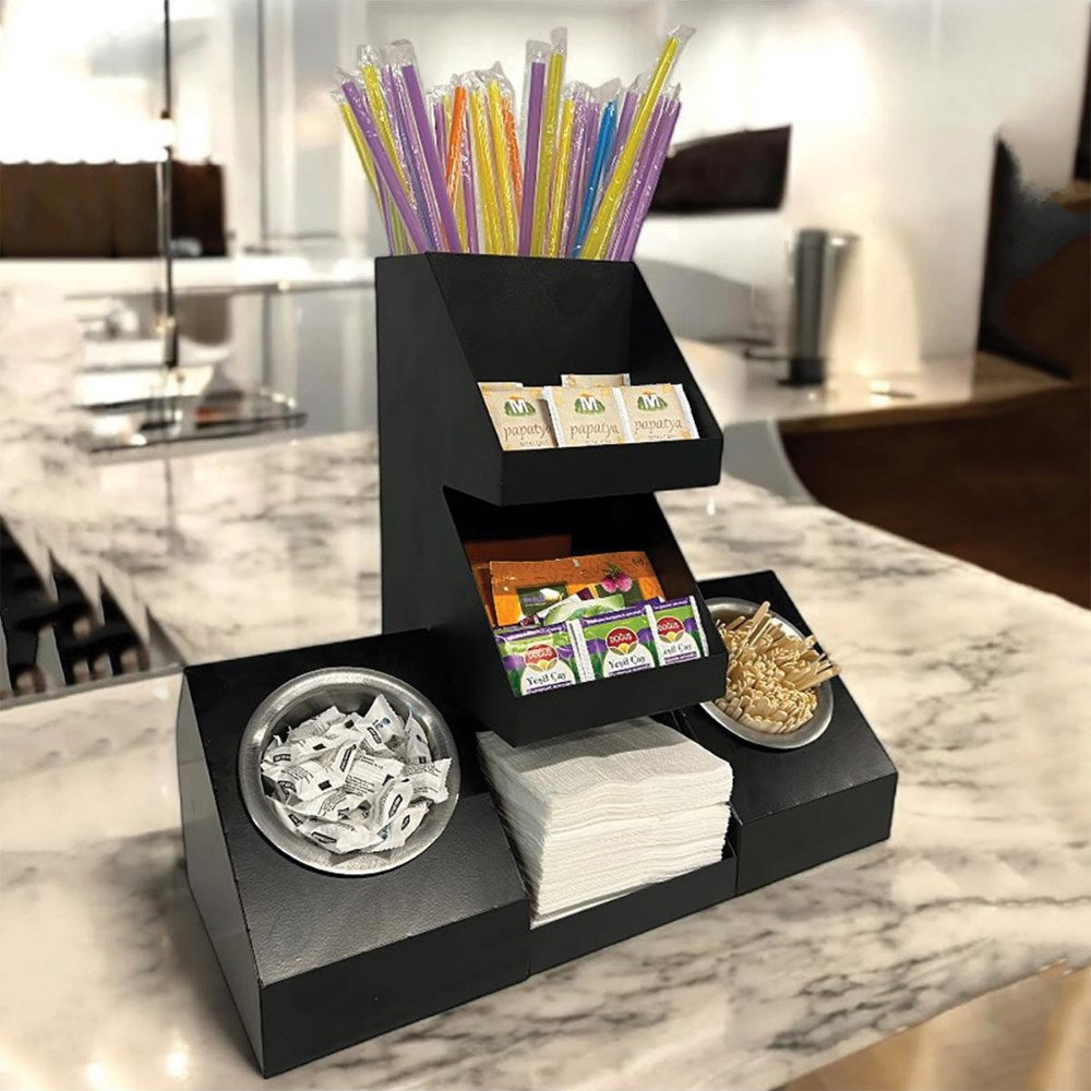 Decorelax 202102900291 7 Bölmeli Tezgah Üstü Çay ve Pipet Raflı Stand