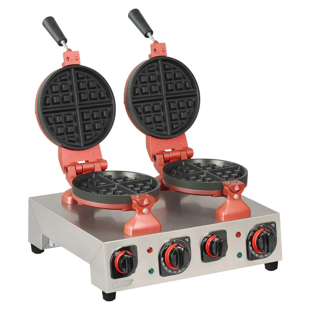 Omake WFL01.E22.0101 Çiftli Yuvarlak Endüstriyel Waffle Makinesi, Amerikan Model, Zamanlayıcılı, Elektrikli - Mutbaka Endüstriyel Mutfak Ekipmanları
