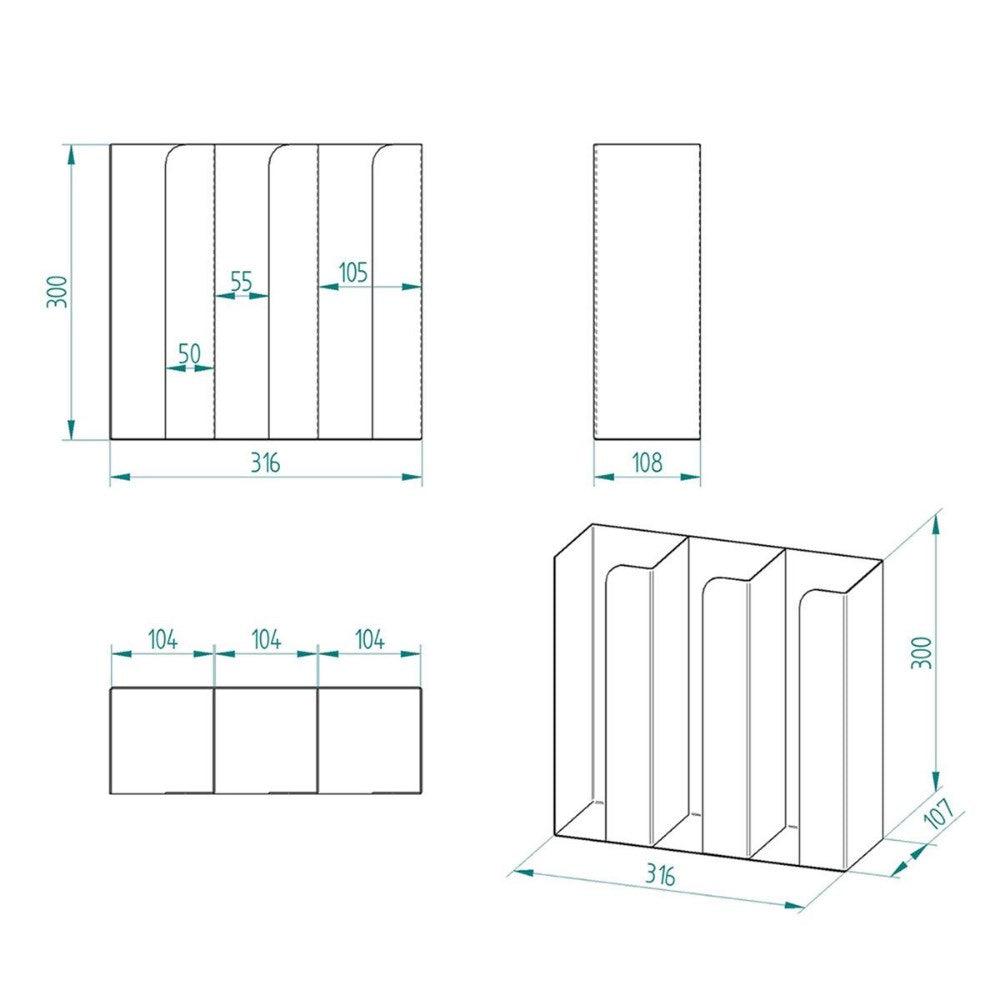 Decorelax 3 Bölmeli Özel Karton Bardaklık Organizer - Mutbaka