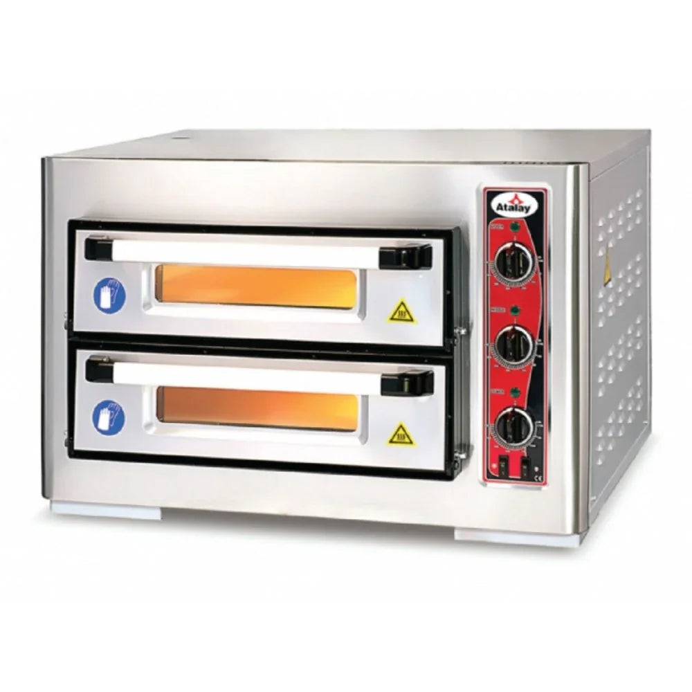 Atalay APF-40-2 Pizza Fırını 40x40 Çift Katlı 7 Kw - Mutbaka Endüstriyel Mutfak Ekipmanları