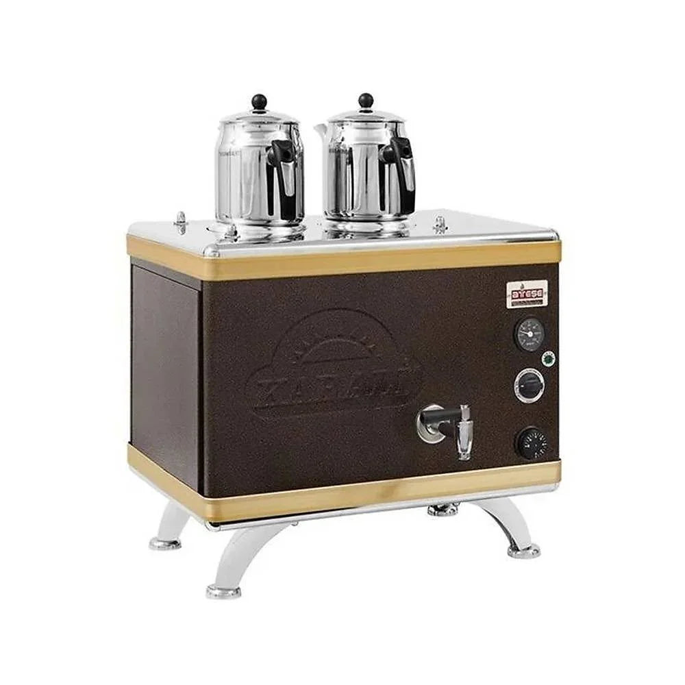 Ateşe GCSGE03 Gold Compact Otomatik Çay Kazanı, Gazlı & Elektrikli, 3 Demlik Kapasiteli, Statik - Mutbaka Endüstriyel Mutfak Ekipmanları