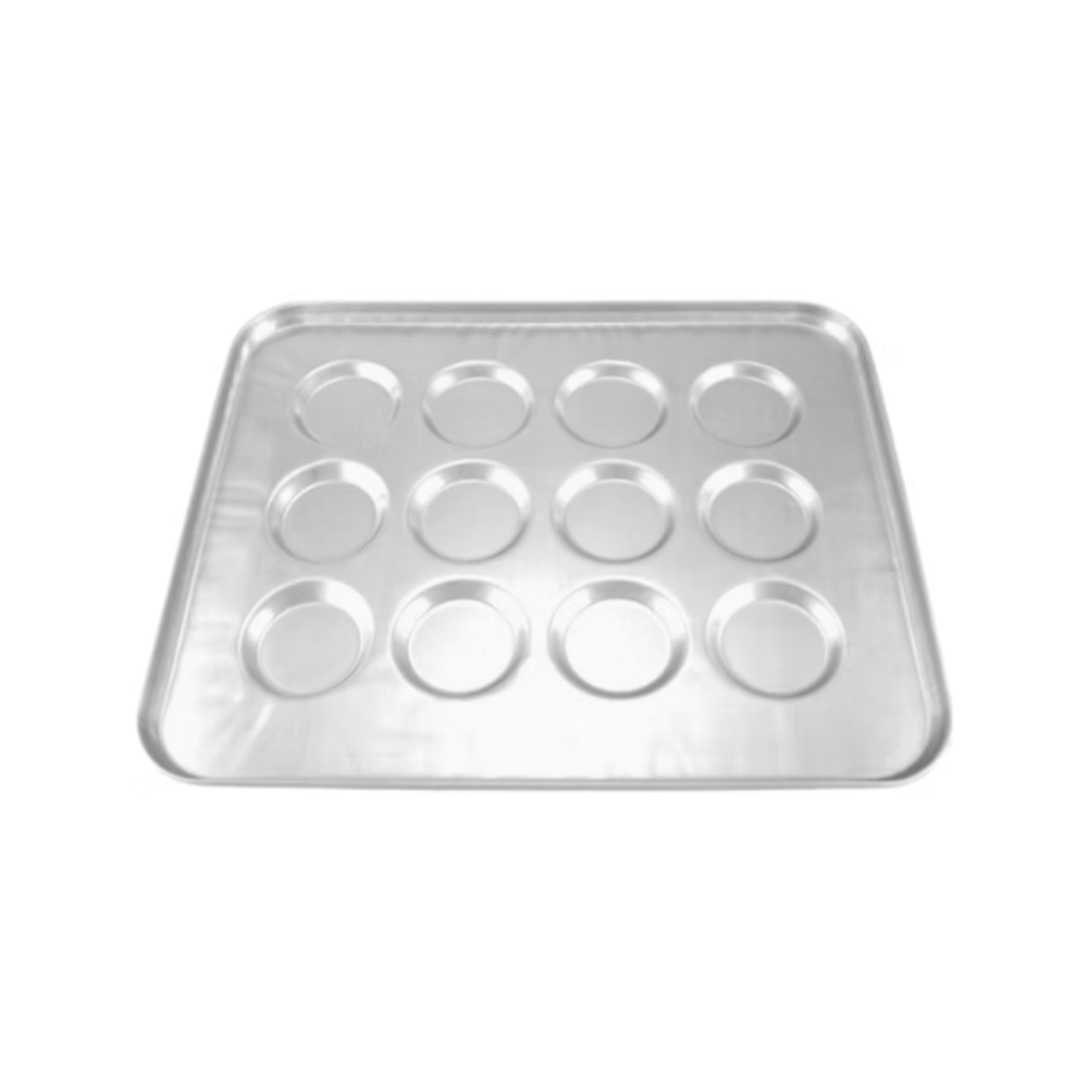 Almetal AL-HET.12.53.65.125 Alüminyum Hamburger Ekmek Tava (125 mm) 53x65 cm 12 Göz