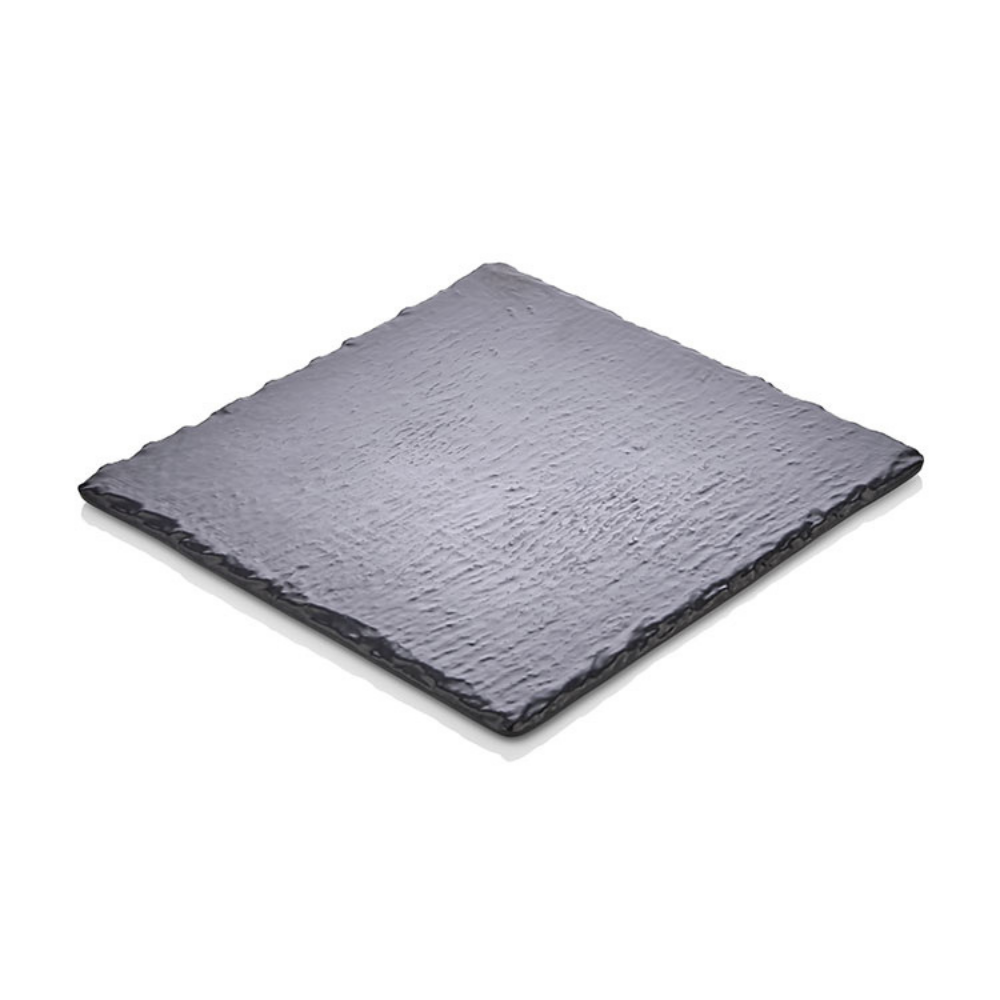 Atlasform S395 Ayaklı Kaya Yüzey Sunum Tepsisi, 25x25 cm, Siyah