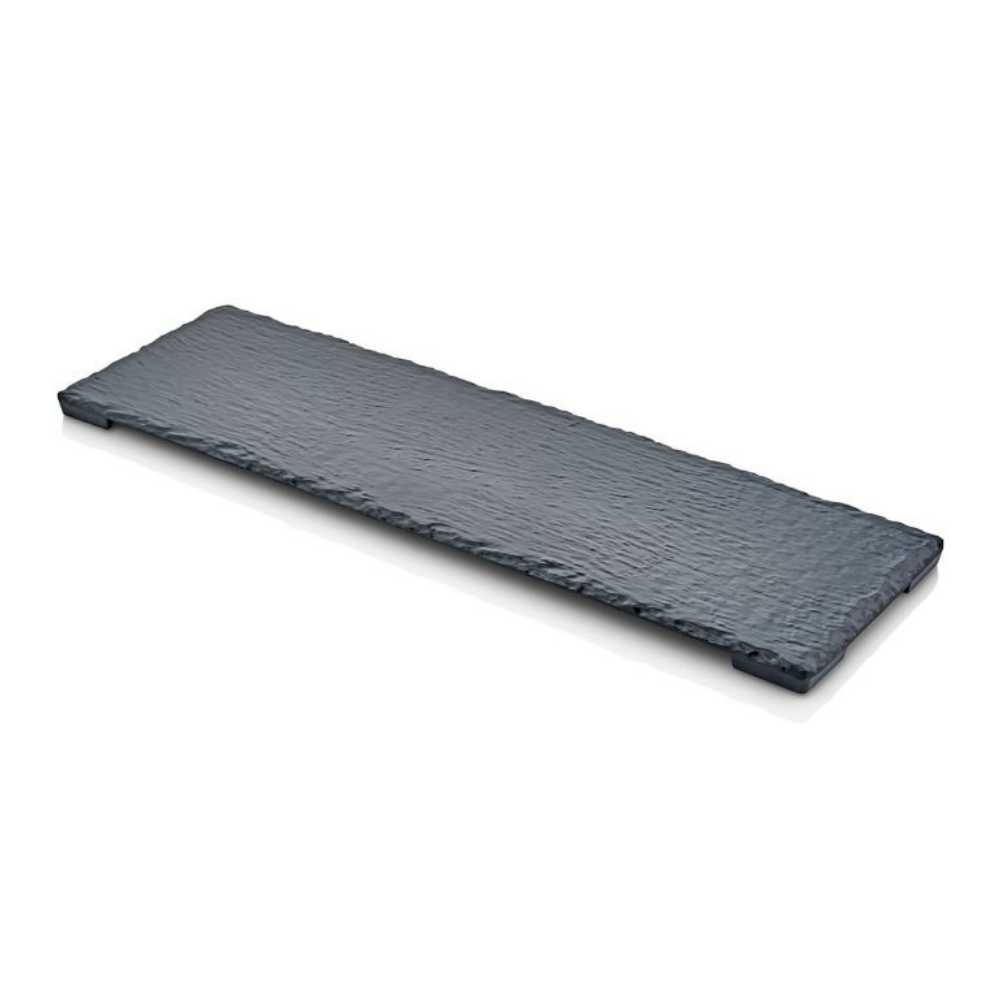Atlasform S393 Ayaklı Kaya Yüzey Sunum Tepsisi, 53x16 cm, Siyah