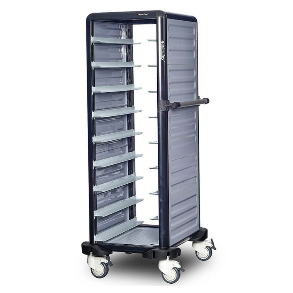 Gastrolley G.TT.09.S.4 Tekli Termo Tepsi Taşıma Arabası (2 Yan + Arka Kapalı + Kapılı)
