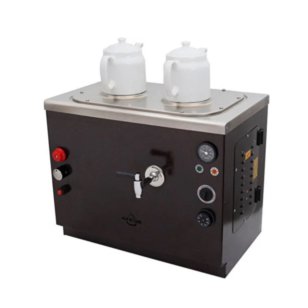 Ateşe SAGE2 Sumela Analog Çay Kazanı, Gazlı & Elektrikli, 2 Demlik Kapasiteli, Statik