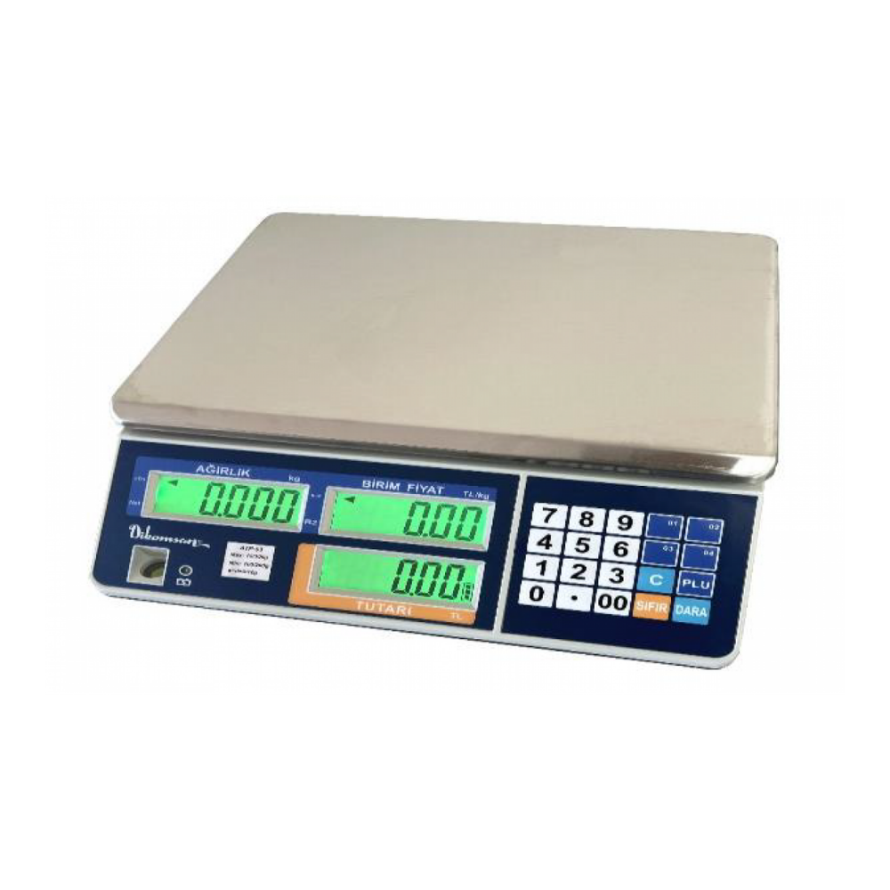 Dikomsan ATP-03-15 Fiyat Hesaplamalı Tartım Terazisi, 1-5 g (3 kademeli), 15 kg