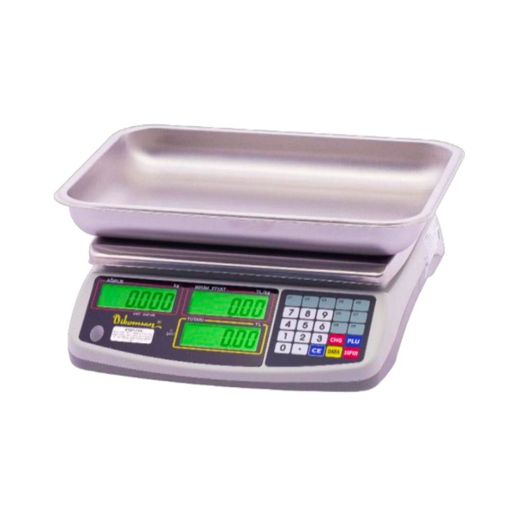 Dikomsan EQP-60 Fiyat Hesaplamalı Tartım Terazisi, 10-20 g (2 kademeli), 60 kg