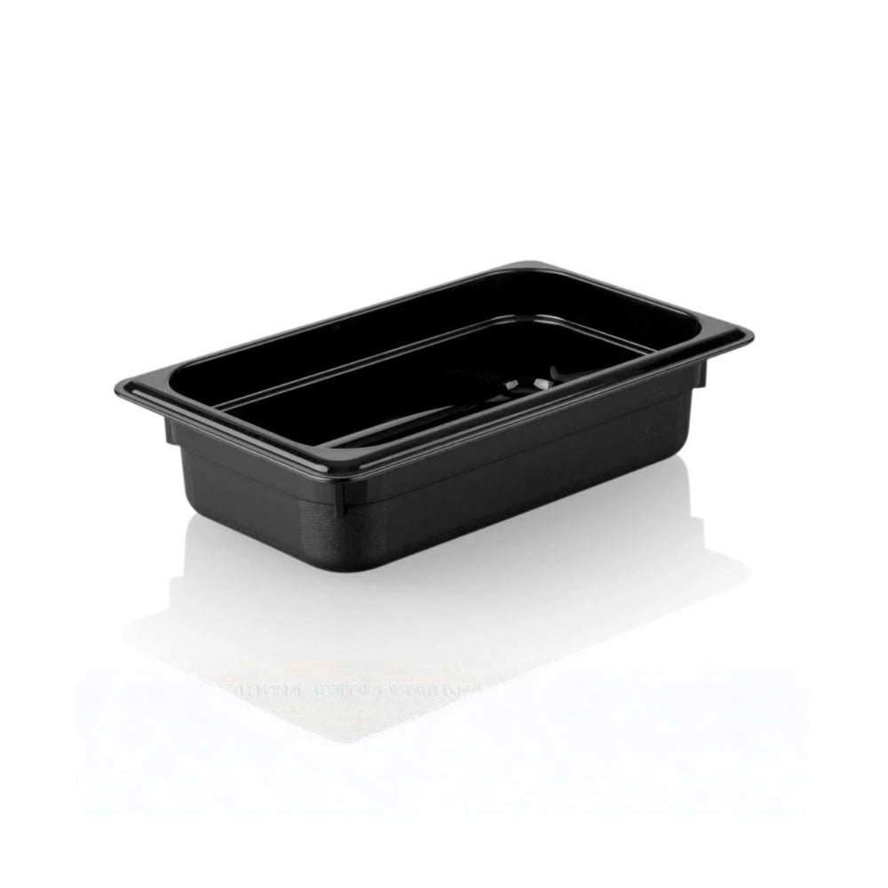 Kapp 46114100 Polikarbon Siyah Gastronom Küvet 1/4 100 mm