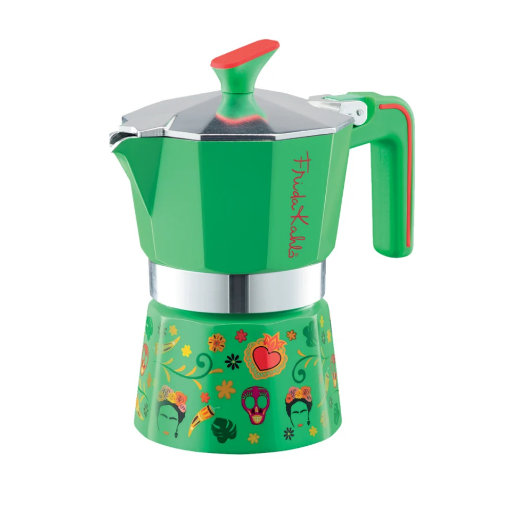 Pedrini Frida Kahlo, 6 Kupa Moka Pot, Yeşil