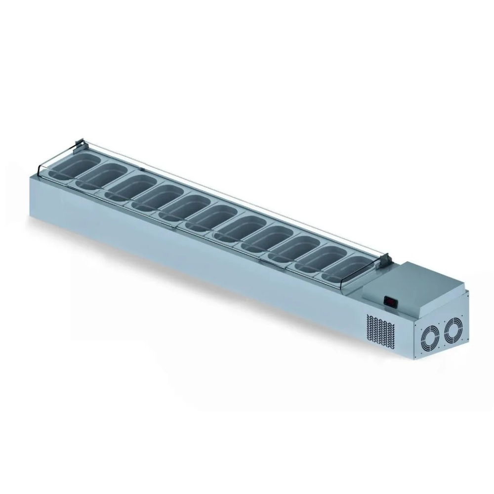 Iceinox VTP 250 PL Set Üstü Saladbar, Pleksi Kapaklı, 12 GN Kapasiteli