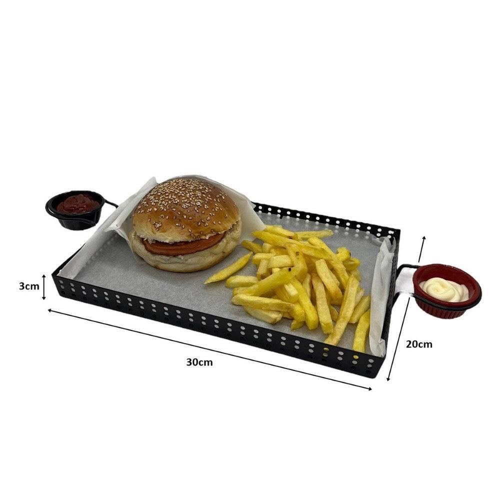 Decorelax Metal Cafe Sunum Tepsisi - Hamburger ve Fast Food Servis İçin Model-1 - Mutbaka Endüstriyel Mutfak Ekipmanları