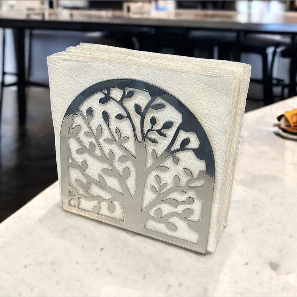 Decorelax Hayat AğacıTemalı Gümüş Metal Peçetelik