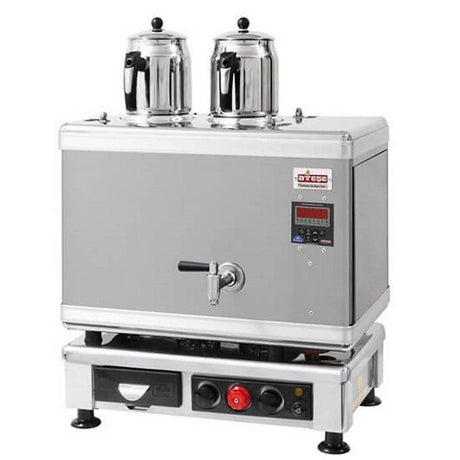 Ateşe TIGE02 Titanium Akıllı Dijital Çay Kazanı, Gazlı & Elektrikli, 2 Demlik Kapasiteli, İnoks