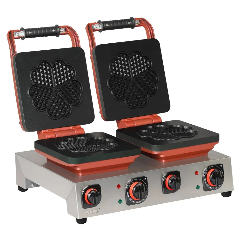 Omake WFL21.E22.1301 Çiftli Kare Waffle Makinesi Kalp Q190 Model, Zamanlayıcılı, Elektrikli - Mutbaka Endüstriyel Mutfak Ekipmanları