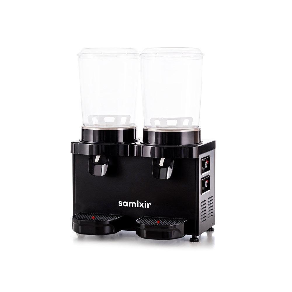 Samixir Panoramik Twin Karıştırıcı+Karıştırıcılı Soğuk İçecek Dispanseri Analog 10+10 L Siyah - Mutbaka